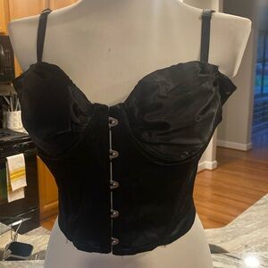 Elegant Black Satin Corset Top
